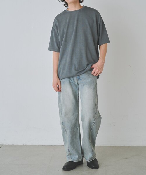 COLONY 2139(コロニートゥーワンスリーナイン)の「ミニジャガード半袖Tシャツ(Tシャツ/カットソー・メンズ・ホワイト/グレー/ブラック・LARGE/MEDIUM)」の8枚目の写真