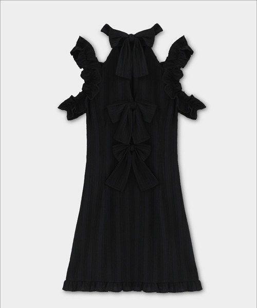 セール】Back ribbon shirring mini onepiece（ワンピース）｜M me eme