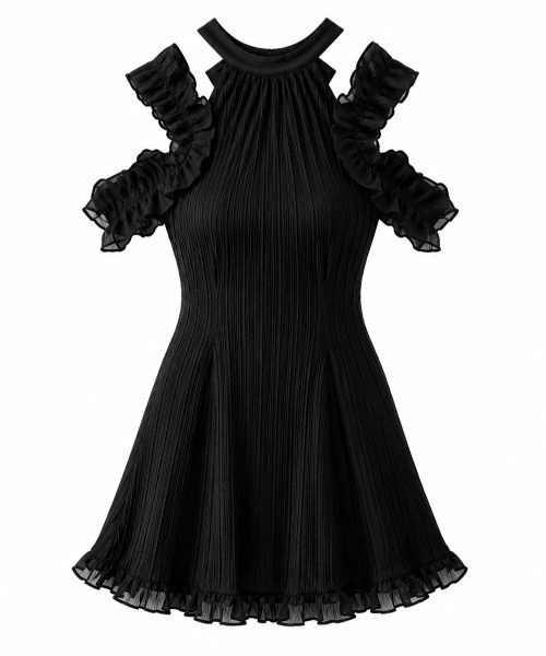 Back ribbon shirring mini onepiece(eme10705)（ワンピース）｜M me