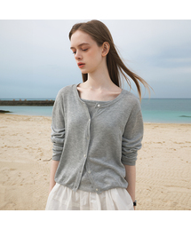 Summer Knit Cardigan Set [Gray]