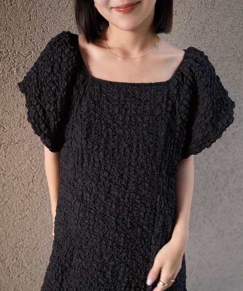 KOBE LETTUCE（コウベレタス）の「[ yuiさんコラボ ]前後2wayパフスリーブワンピース（ワンピース・レディース・ホワイト系/ブラック系・PM/M）」の17枚目の写真
