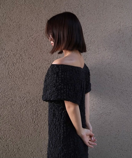 KOBE LETTUCE（コウベレタス）の「[ yuiさんコラボ ]前後2wayパフスリーブワンピース（ワンピース・レディース・ホワイト系/ブラック系・PM/M）」の21枚目の写真