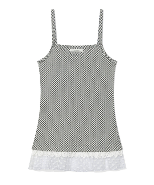 UGLY SHADOW（アグリーシャドウ）の「CHECKERED LACE SLEEVELESS(CHARCOAL)（Tシャツ/カットソー・レディース・その他・FREE）」の5枚目の写真
