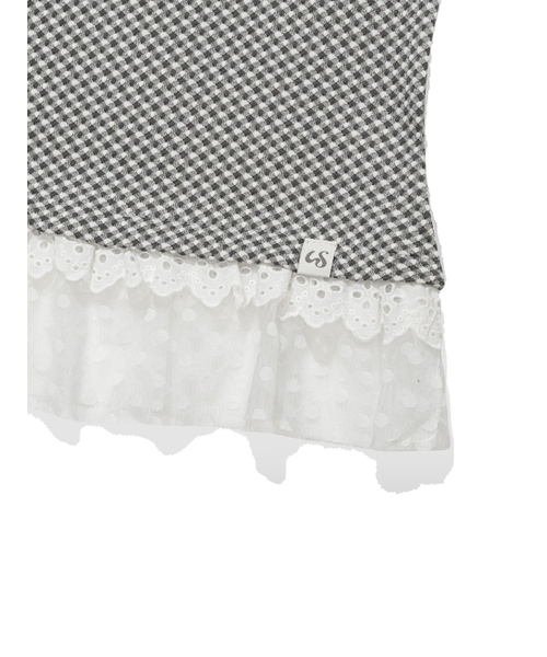 UGLY SHADOW（アグリーシャドウ）の「CHECKERED LACE SLEEVELESS(CHARCOAL)（Tシャツ/カットソー・レディース・その他・FREE）」の7枚目の写真