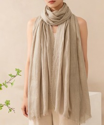 THROW リネンストール  ベージュ ー LAUTREAMONT｜【THROW】リネンストライプストール | Rakuten Fashion