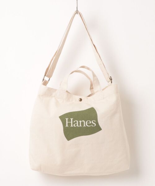 HANES（ヘインズ）の「【Hanes】フラッグロゴ帆布トートバッグ 60333802 TCP（トートバッグ・レディース・レッド/ブラック/カーキ・FREE）」の2枚目の写真