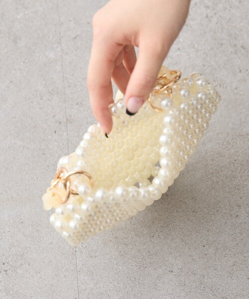 mystic(ミスティック)の「ビーズハンドルハートBAG(トートバッグ・レディース・シルバー/アイボリー・ONE SIZE)」の10枚目の写真