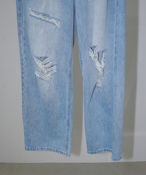 chuclla（チュクラ）の「ヴィンテージダメージワイドデニム chw26s293（デニムパンツ・レディース・ライトブルー・L/M/S）」の16枚目の写真