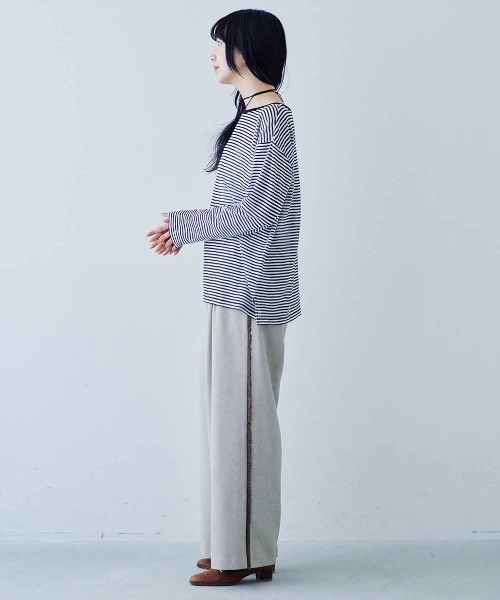 MEDE19F（メデジュウキュウ）の「ＭＥＤＥ１９Ｆ　シアーボーダーカットソートップス（Tシャツ/カットソー・レディース・ホワイト×ブラック/チャコールグレー×ブラック/ブラック×ブラック・M/LL/L）」の13枚目の写真