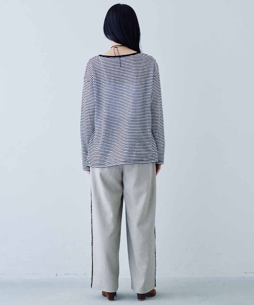 MEDE19F（メデジュウキュウ）の「ＭＥＤＥ１９Ｆ　シアーボーダーカットソートップス（Tシャツ/カットソー・レディース・ホワイト×ブラック/チャコールグレー×ブラック/ブラック×ブラック・M/LL/L）」の14枚目の写真