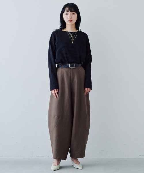 MEDE19F（メデジュウキュウ）の「ＭＥＤＥ１９Ｆ　シアーボーダーカットソートップス（Tシャツ/カットソー・レディース・ホワイト×ブラック/チャコールグレー×ブラック/ブラック×ブラック・M/LL/L）」の5枚目の写真