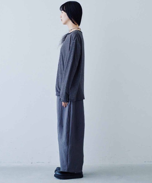 MEDE19F（メデジュウキュウ）の「ＭＥＤＥ１９Ｆ　シアーボーダーカットソートップス（Tシャツ/カットソー・レディース・ホワイト×ブラック/チャコールグレー×ブラック/ブラック×ブラック・M/LL/L）」の10枚目の写真