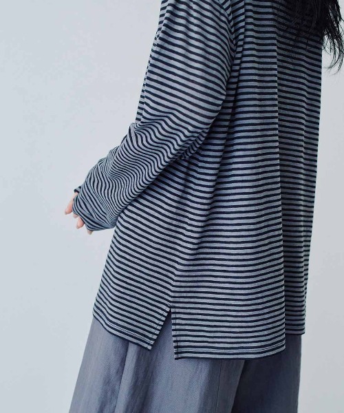 MEDE19F（メデジュウキュウ）の「ＭＥＤＥ１９Ｆ　シアーボーダーカットソートップス（Tシャツ/カットソー・レディース・ホワイト×ブラック/チャコールグレー×ブラック/ブラック×ブラック・M/LL/L）」の20枚目の写真