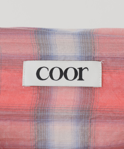 COOR（クアー）の「【COOR / クアー】SEERSUCKER OMBRE CHECKERED SHIRTS（シャツ/ブラウス・レディース・ピンク・FREE）」の13枚目の写真