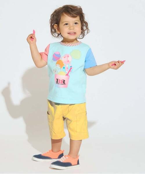 baby cheer(ベイビーチアー)の「【サーティワン アイスクリーム】バイカラーTシャツ(Tシャツ/カットソー・キッズ・ブルー/オフホワイト・120cm/110cm/100cm/90cm/80cm)」の4枚目の写真
