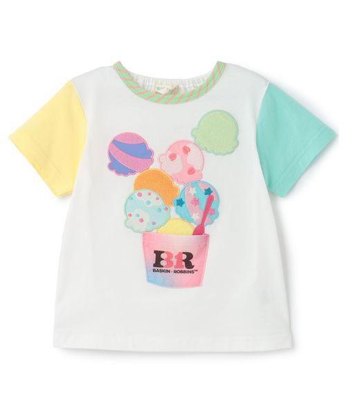 baby cheer(ベイビーチアー)の「【サーティワン アイスクリーム】バイカラーTシャツ(Tシャツ/カットソー・キッズ・ブルー/オフホワイト・120cm/110cm/100cm/90cm/80cm)」の6枚目の写真