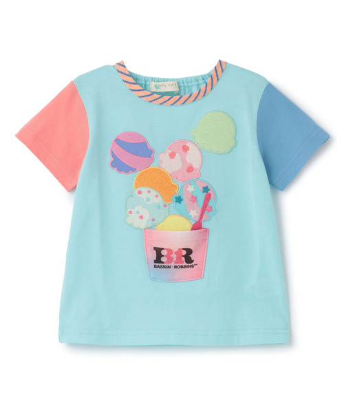 baby cheer(ベイビーチアー)の「【サーティワン アイスクリーム】バイカラーTシャツ(Tシャツ/カットソー・キッズ・ブルー/オフホワイト・120cm/110cm/100cm/90cm/80cm)」の7枚目の写真