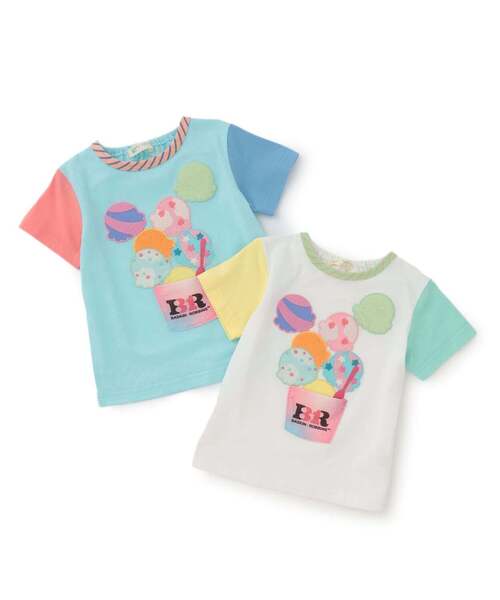 baby cheer(ベイビーチアー)の「【サーティワン アイスクリーム】バイカラーTシャツ(Tシャツ/カットソー・キッズ・ブルー/オフホワイト・120cm/110cm/100cm/90cm/80cm)」の14枚目の写真