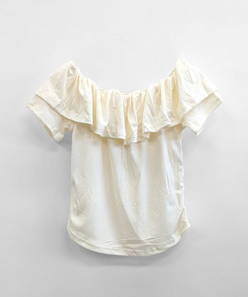 REMUR(レミュール)の「オフショルフリルトップス(Tシャツ/カットソー・レディース・ブラック/アイボリー・FREE)」の11枚目の写真