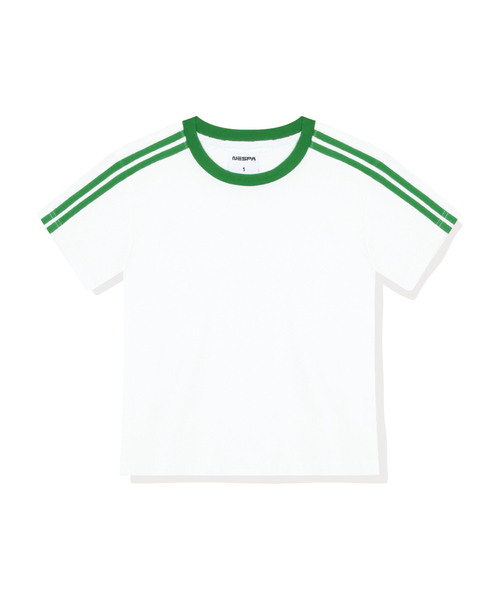 NESPA STUDIO（ネスパスタジオ）の「セレンセミクロップトラック半袖Tシャツ6カラー[NSSE_6001]（Tシャツ/カットソー・レディース・アイボリー系1/アイボリー系2/ピンク/スカイブルー/ベージュ/ネイビー・1）」の3枚目の写真
