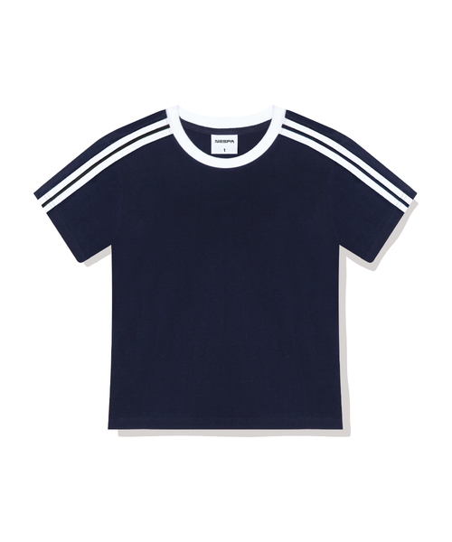 NESPA STUDIO（ネスパスタジオ）の「セレンセミクロップトラック半袖Tシャツ6カラー[NSSE_6001]（Tシャツ/カットソー・レディース・アイボリー系1/アイボリー系2/ピンク/スカイブルー/ベージュ/ネイビー・1）」の5枚目の写真