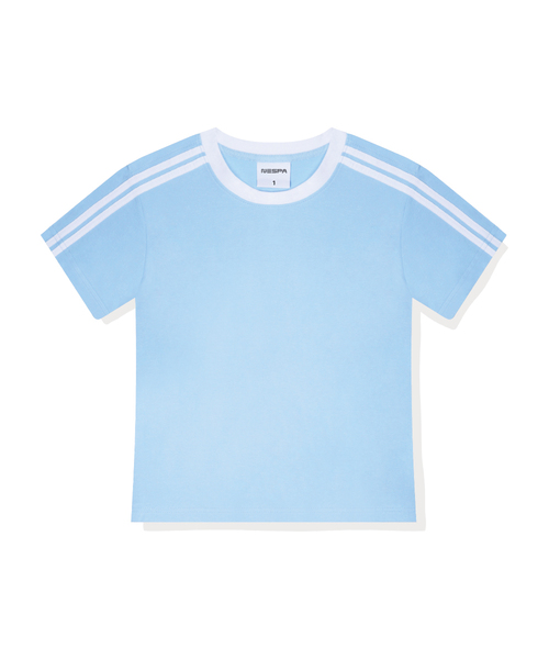 NESPA STUDIO（ネスパスタジオ）の「セレンセミクロップトラック半袖Tシャツ6カラー[NSSE_6001]（Tシャツ/カットソー・レディース・アイボリー系1/アイボリー系2/ピンク/スカイブルー/ベージュ/ネイビー・1）」の4枚目の写真