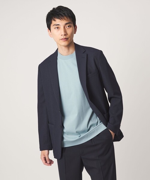 green label relaxing（グリーンレーベルリラクシング）の「A+ COOL スムース クルーネック カットソー -接触冷感・抗菌-（Tシャツ/カットソー・メンズ・ブラック/ホワイト/ライトブルー/ライトグレー/ダークグリーン/ダークブラウン・S/M/L/XL）」の8枚目の写真