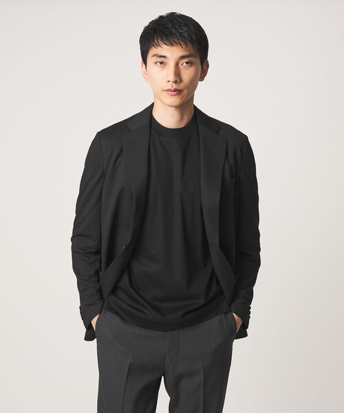 green label relaxing（グリーンレーベルリラクシング）の「A+ COOL スムース クルーネック カットソー -接触冷感・抗菌-（Tシャツ/カットソー・メンズ・ブラック/ホワイト/ライトブルー/ライトグレー/ダークグリーン/ダークブラウン・S/M/L/XL）」の14枚目の写真