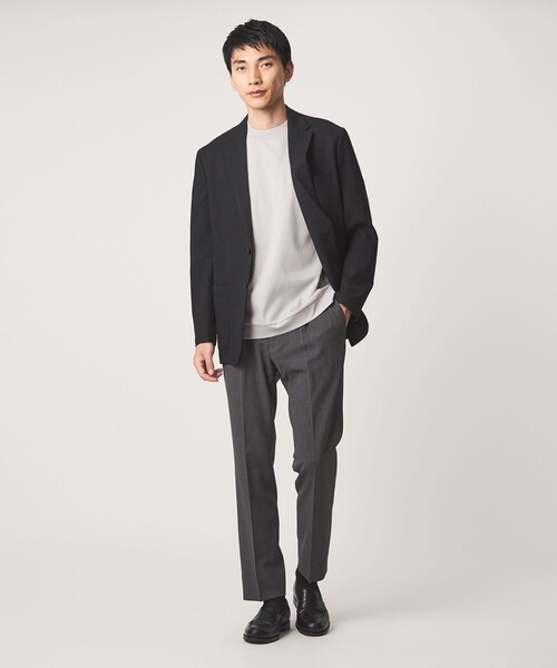 green label relaxing（グリーンレーベルリラクシング）の「A+ COOL スムース クルーネック カットソー -接触冷感・抗菌-（Tシャツ/カットソー・メンズ・ブラック/ホワイト/ライトブルー/ライトグレー/ダークグリーン/ダークブラウン・S/M/L/XL）」の11枚目の写真