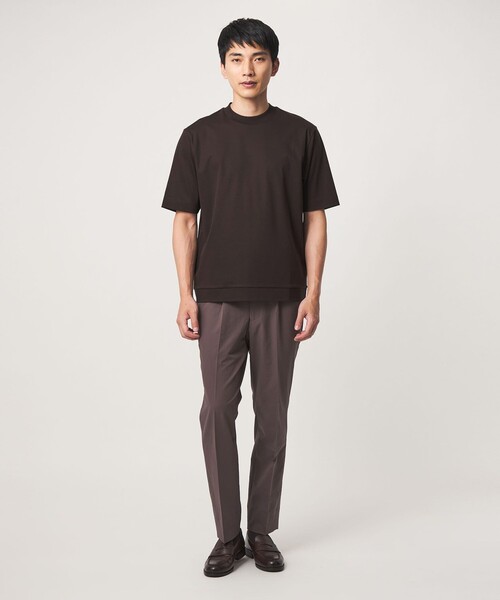green label relaxing（グリーンレーベルリラクシング）の「A+ COOL スムース クルーネック カットソー -接触冷感・抗菌-（Tシャツ/カットソー・メンズ・ブラック/ホワイト/ライトブルー/ライトグレー/ダークグリーン/ダークブラウン・S/M/L/XL）」の22枚目の写真