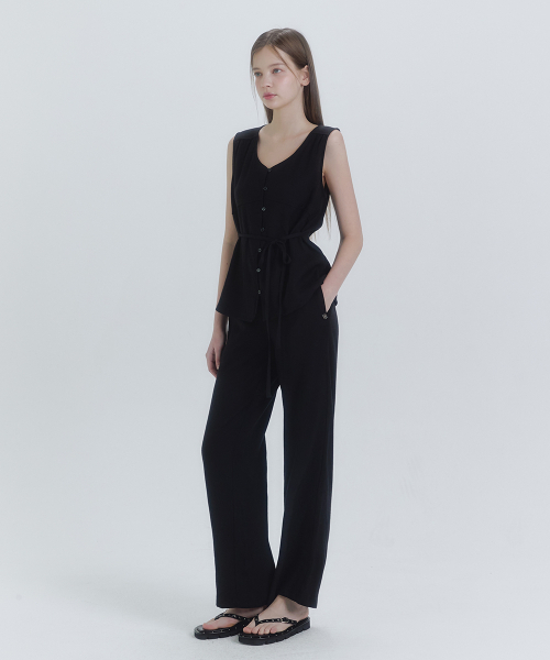 MICANE(ミケーネ)の「ヌオーリネンスリーブレスブラウス-パンツセットアップ(シャツ/ブラウス・レディース・ブラック/ダークベージュ・X-LARGE/SMALL/MEDIUM/LARGE)」の10枚目の写真