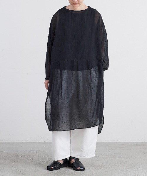 HEAVENLY（ヘブンリー）の「【 HEAVENLY / ヘブンリー 】 Longsleeve Sheer Tunic  2625092　DLI（チュニック・レディース・カーキ/オフホワイト/ブラック・FREE）」の12枚目の写真