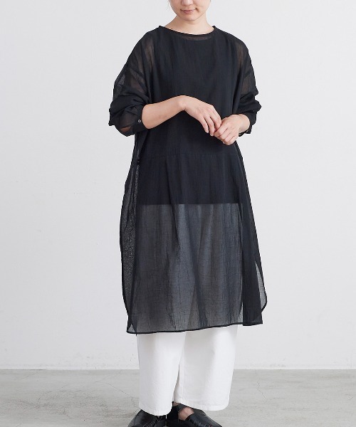 HEAVENLY（ヘブンリー）の「【 HEAVENLY / ヘブンリー 】 Longsleeve Sheer Tunic  2625092　DLI（チュニック・レディース・カーキ/オフホワイト/ブラック・FREE）」の10枚目の写真
