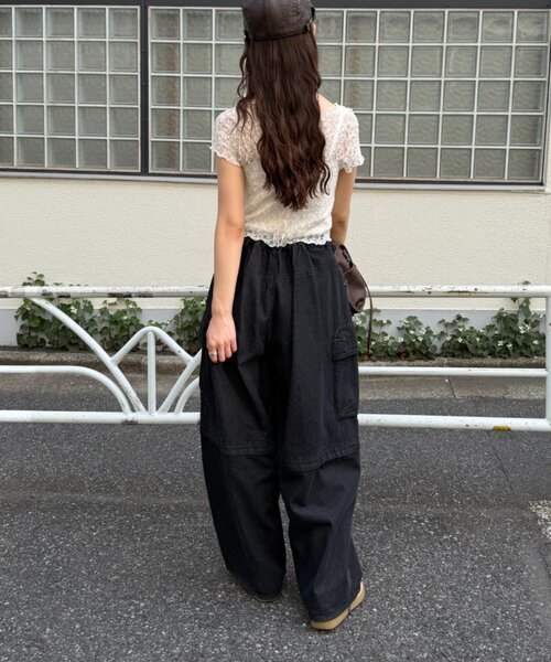 w closet(ダブルクローゼット)の「メロウレースT 夏服(Tシャツ/カットソー・レディース・ブラウン/アイボリー/ブラック/ピンク・FREE)」の10枚目の写真