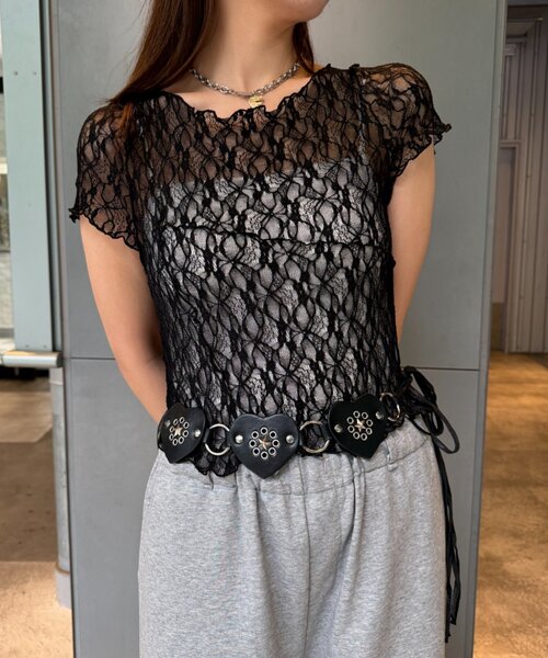 w closet(ダブルクローゼット)の「メロウレースT 夏服(Tシャツ/カットソー・レディース・ブラウン/アイボリー/ブラック/ピンク・FREE)」の11枚目の写真