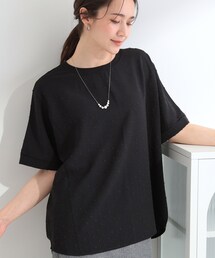 【洗濯後しわになりにくい/体型カバー】ドビードットで上品に ドルマントップス
