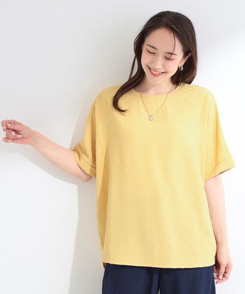 SHOO・LA・RUE(シューラルー)の「【洗濯後しわになりにくい/体型カバー】ドビードットで上品に ドルマントップス(シャツ/ブラウス・レディース・イエロー系その他/アイボリー/ブラウン系/ブラック/サックスブルー・00)」の14枚目の写真