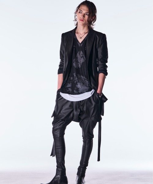 kiryuyrik(キリュウキリュウ)の「kiryuyrik/キリュウキリュウ/Emboss Silley Jersey Layered Jacket(テーラードジャケット・メンズ・ブラック・MEDIUM/SMALL/LARGE)」の2枚目の写真
