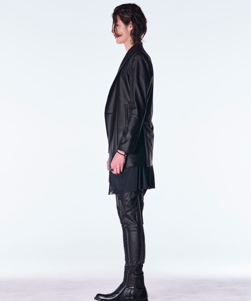 kiryuyrik(キリュウキリュウ)の「kiryuyrik/キリュウキリュウ/Emboss Silley Jersey Layered Jacket(テーラードジャケット・メンズ・ブラック・MEDIUM/SMALL/LARGE)」の3枚目の写真