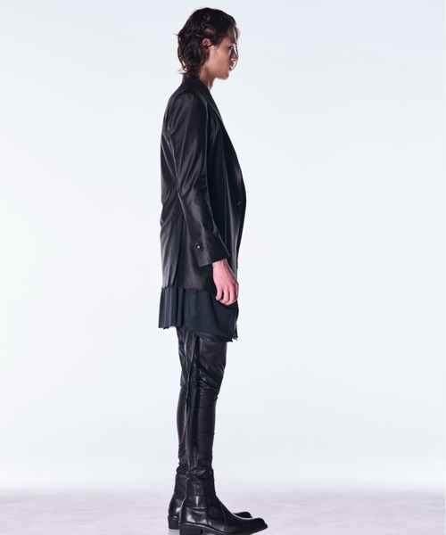 kiryuyrik(キリュウキリュウ)の「kiryuyrik/キリュウキリュウ/Emboss Silley Jersey Layered Jacket(テーラードジャケット・メンズ・ブラック・MEDIUM/SMALL/LARGE)」の5枚目の写真