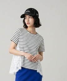 GLOBAL WORK | バック切り替えレースTシャツ半袖/713124(Tシャツ/カットソー)