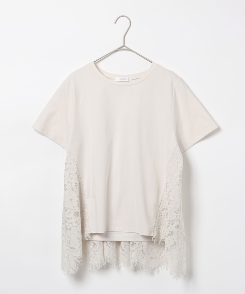 GLOBAL WORK（グローバルワーク）の「バック切り替えレースTシャツ半袖/713124（Tシャツ/カットソー・レディース・ホワイト×ブラック/オフホワイト/ブラック・MEDIUM/LARGE）」の16枚目の写真