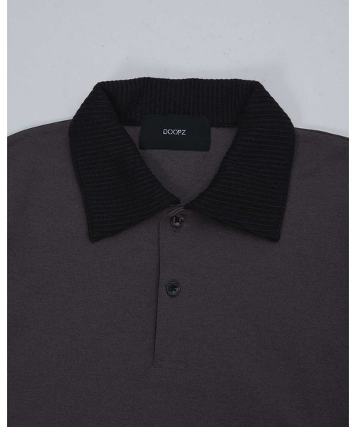 DOOPZ(ドープス)の「Oversized Knit Collar Polo - オーバーサイズドニットカラーポロシャツ(ポロシャツ・メンズ・ブラック/グレイッシュベージュ・LARGE/MEDIUM/SMALL)」の7枚目の写真