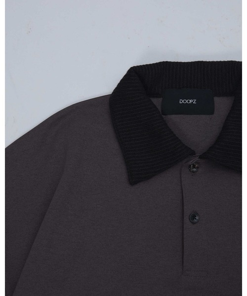 DOOPZ(ドープス)の「Oversized Knit Collar Polo - オーバーサイズドニットカラーポロシャツ(ポロシャツ・メンズ・ブラック/グレイッシュベージュ・LARGE/MEDIUM/SMALL)」の8枚目の写真