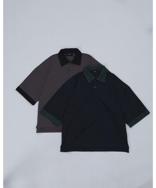 DOOPZ(ドープス)の「Oversized Knit Collar Polo - オーバーサイズドニットカラーポロシャツ(ポロシャツ・メンズ・ブラック/グレイッシュベージュ・LARGE/MEDIUM/SMALL)」の10枚目の写真