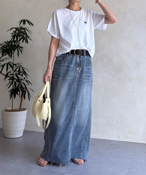 DouDou(ドゥドゥ)の「【WEB限定】ワッペン風刺繍TEE(Tシャツ/カットソー・レディース・ブラック/オフホワイト・FREE)」の5枚目の写真