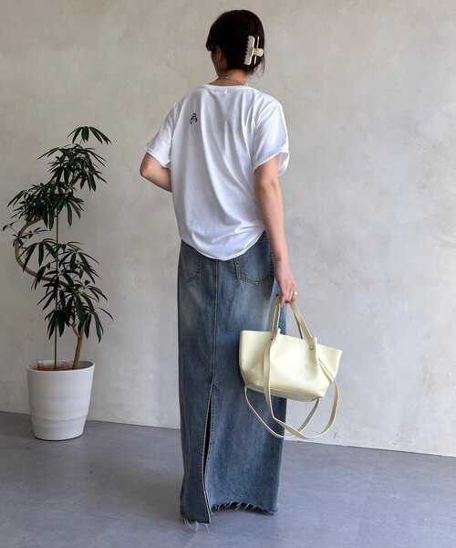 DouDou(ドゥドゥ)の「【WEB限定】ワッペン風刺繍TEE(Tシャツ/カットソー・レディース・ブラック/オフホワイト・FREE)」の7枚目の写真