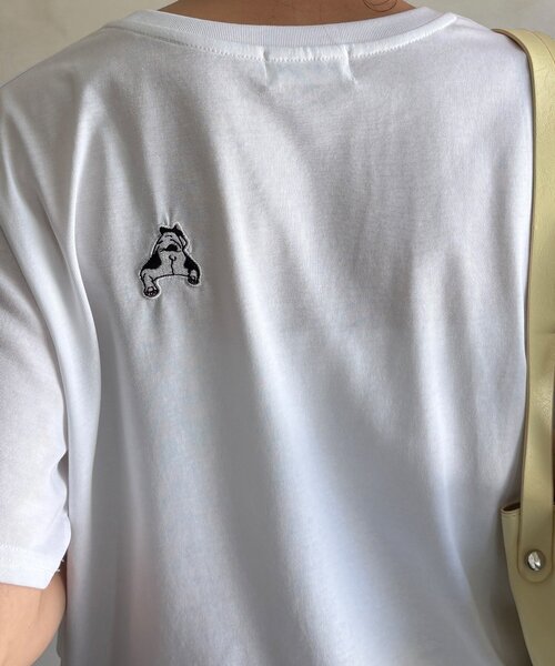DouDou(ドゥドゥ)の「【WEB限定】ワッペン風刺繍TEE(Tシャツ/カットソー・レディース・ブラック/オフホワイト・FREE)」の13枚目の写真