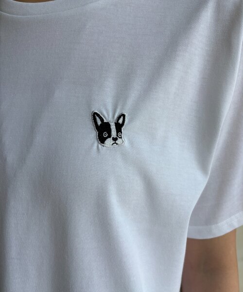 DouDou(ドゥドゥ)の「【WEB限定】ワッペン風刺繍TEE(Tシャツ/カットソー・レディース・ブラック/オフホワイト・FREE)」の19枚目の写真