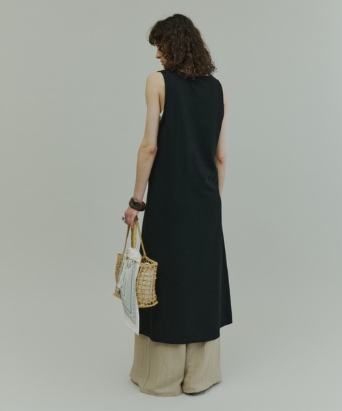 Plumel(プルメル)の「Layered Jersey Long Dress Set / レイヤードジャージーロングドレス(ワンピース・レディース・ライトグレー/ブラック/チャコールグレー・MEDIUM)」の12枚目の写真
